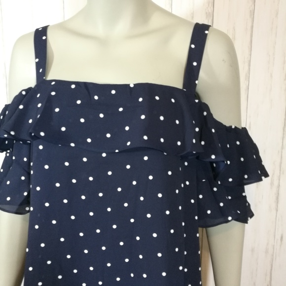 J CREW Polka Dot Ruffle Tank Top Plus Size 16 - Picture 4 of 7